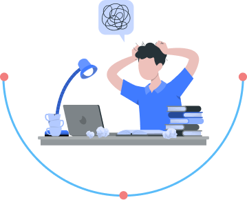 Stressed employee illustration